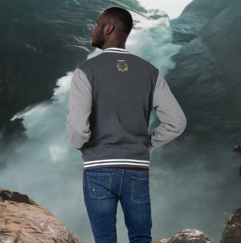 Men's Gold Letterman Jacket Sustainable Organic