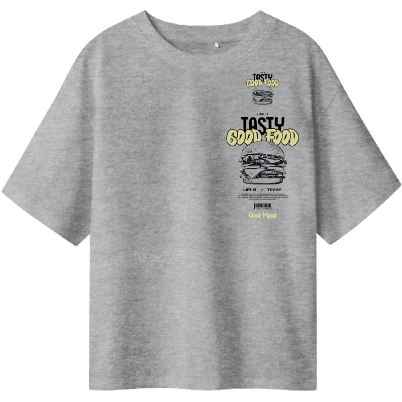 Name It Grey Melange Tibilbo T-Shirt Hip Women's Retro