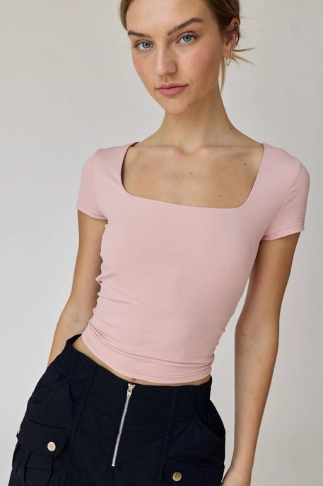 Classic Pink Top Traditional Women's 