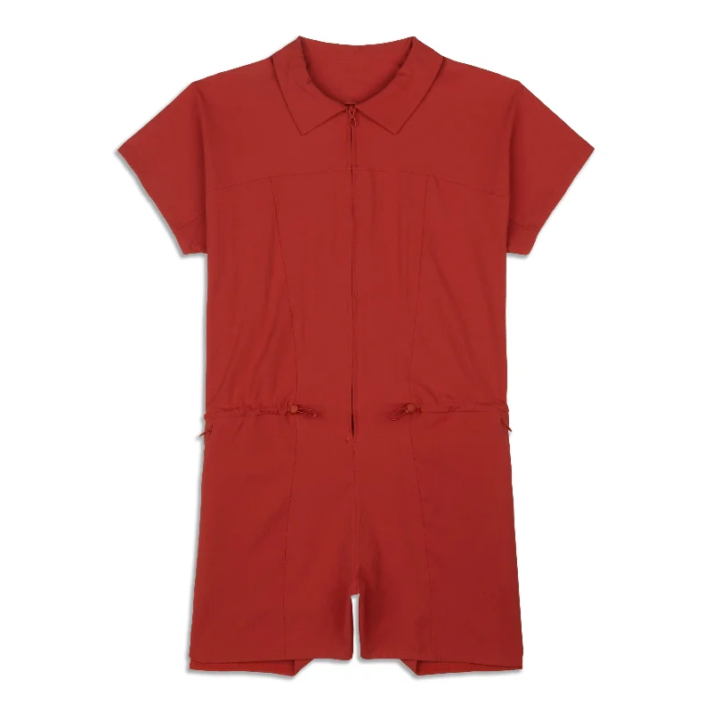 Stretch Rib Pocketed Romper Vintage Women's 1970S 