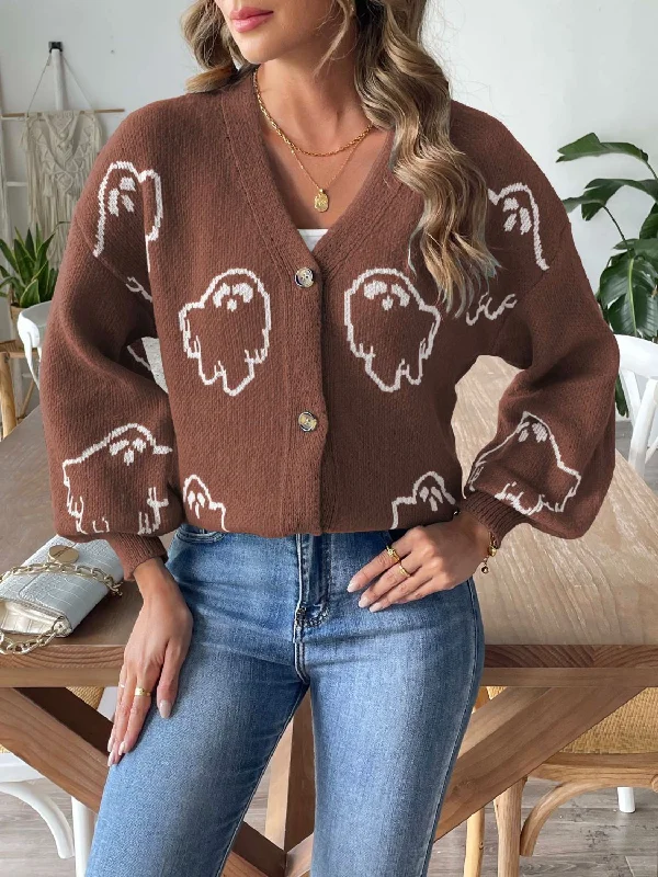 V-Neck Dropped Shoulder Cardigan Athletic Women's High - 