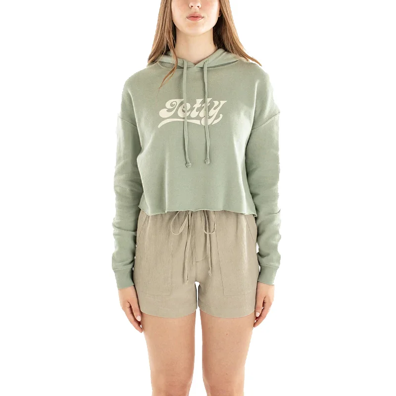 Jetty Seaspray Cropped Women's L/S Hoodie - Green Adventure