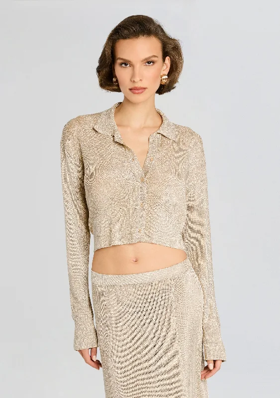 Jessa Metallic Knit Top British Gentlewoman Style
