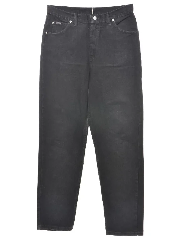 High Waist Black Riders Tapered Jeans - W32 L31 Modern Women's Tech
