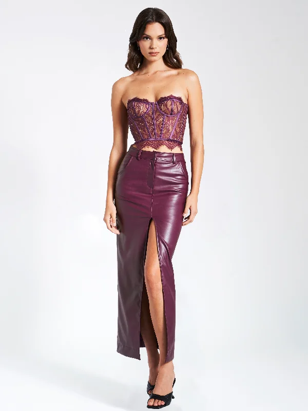 Purple Lace Corset Bustier Top Cool Women's Skate