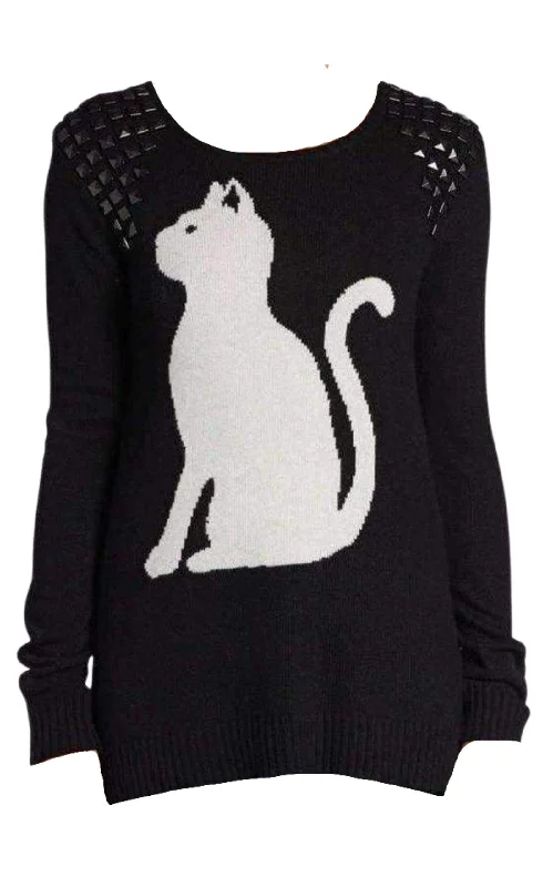 Keri Intarsia Studded Cashmere Blend Pullover Classic Women's Tweed