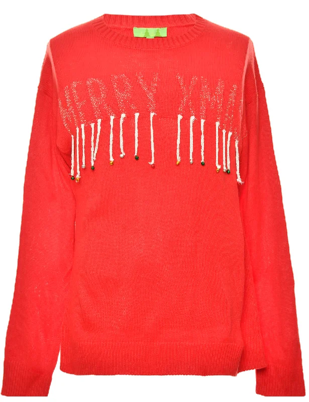 Embellished Christmas Jumper - M Tough Women's Military - inspired