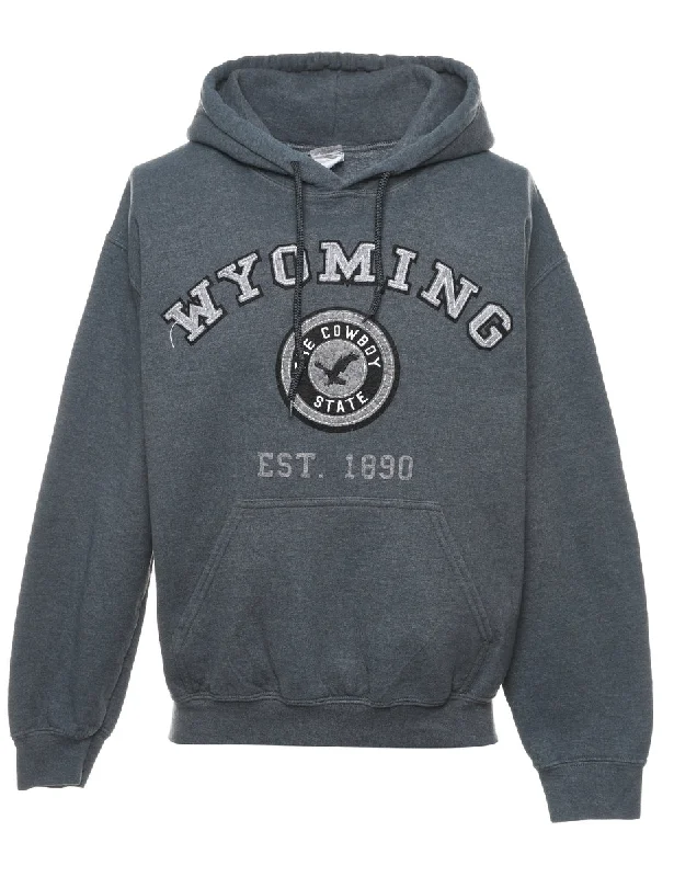 Grey Wyoming The Cowboy State Hoodie - M Monochromatic All - in - one