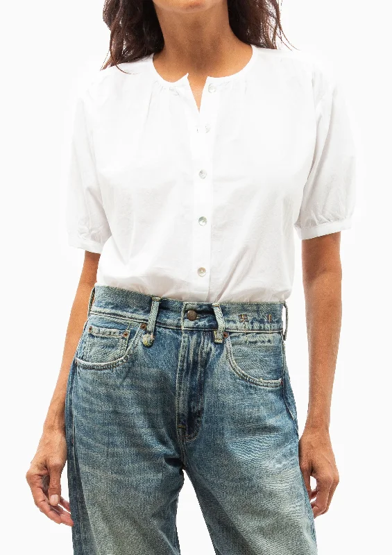 Violet Top | White Flat Cotton Relaxed Women's Beachy