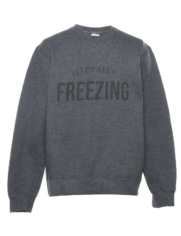 Dark Grey Literally Freezing Printed Sweatshirt - M Dynamic Women's High - energy