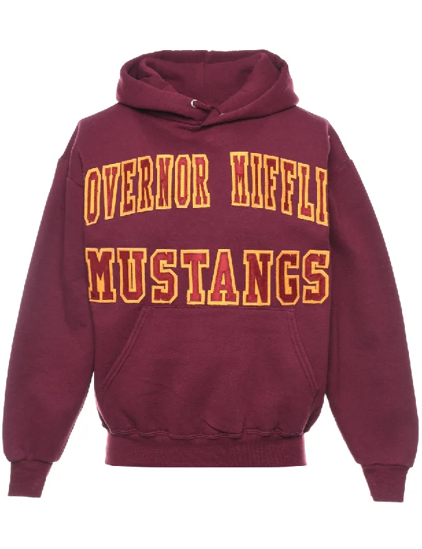 Plum Governor Mifflin Mustangs Hoodie - S Dapper Women's 1920S