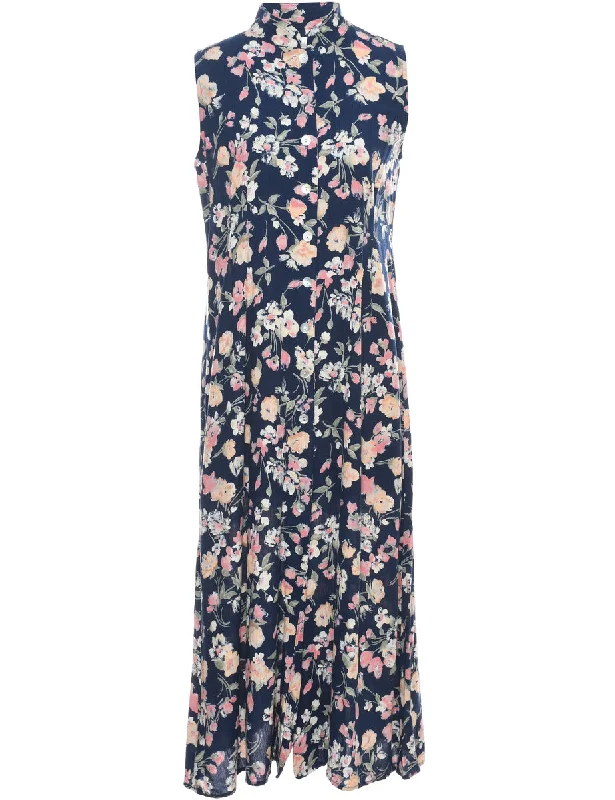 Floral Print Dress - M Dapper Women's 1920S