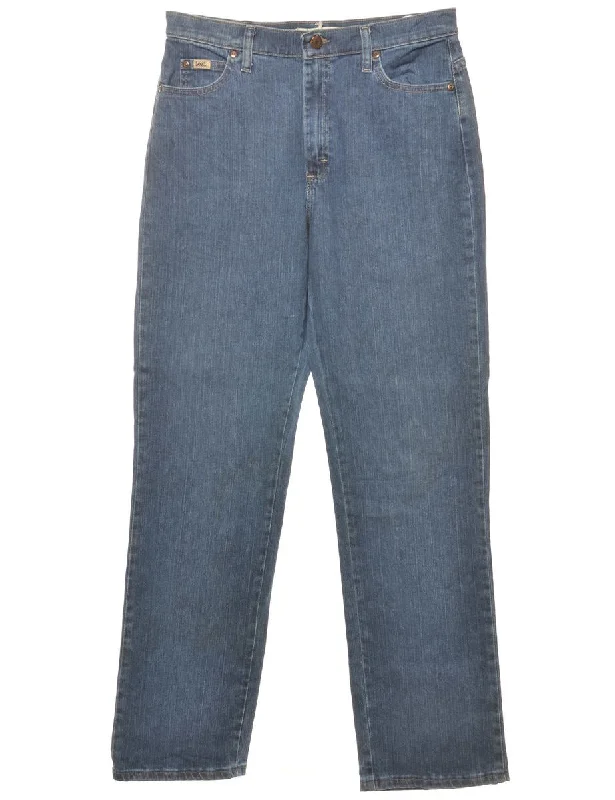 Indigo Straight-Fit Lee Jeans - W31 L32 Feminine Women's Style 