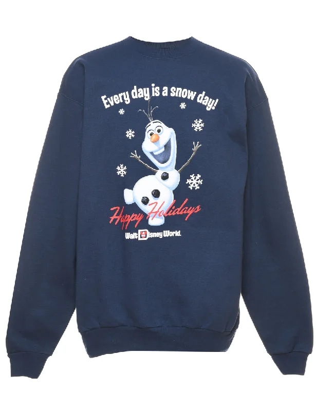 Cartoon Print Christmas Sweatshirt - M Geometric