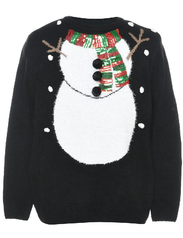 Snowman Christmas Jumper - M Modern Women's Tech