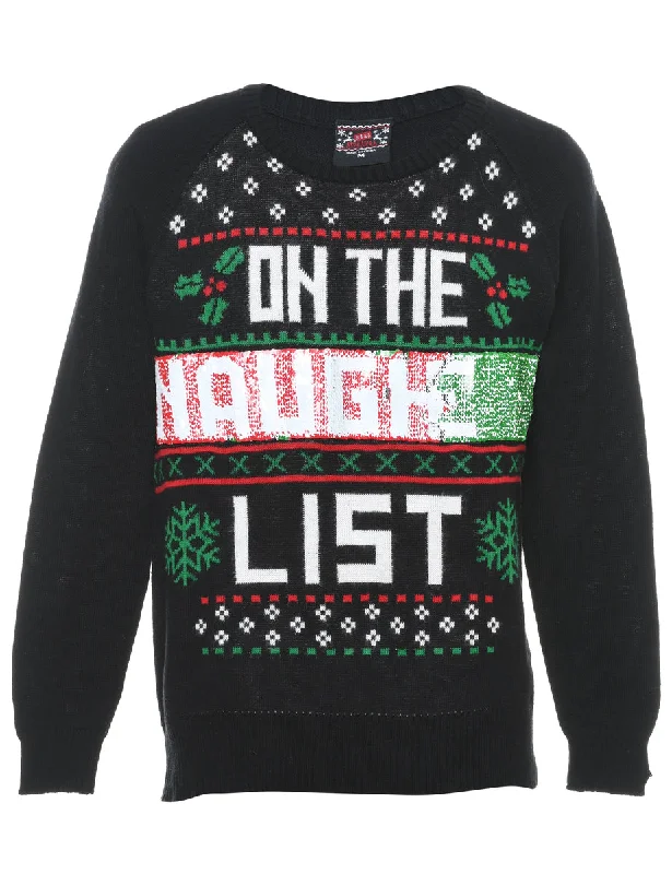 Festive Print Christmas Jumper - M Minimalist Women's Casual