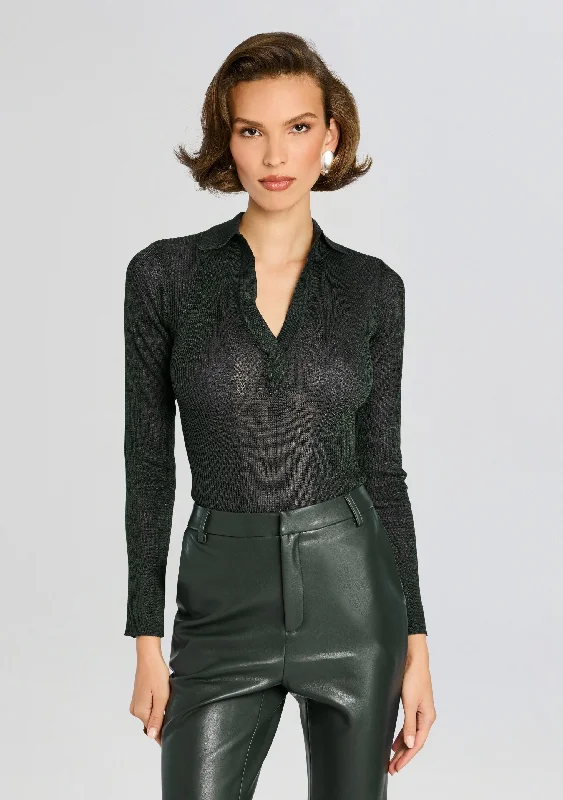 Paige Polo Top Monochromatic Office Style