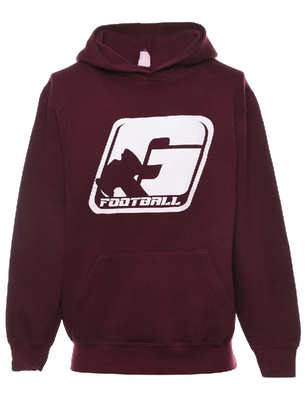 Plum Football Hoodie - S Casual Women's Loose - fitting