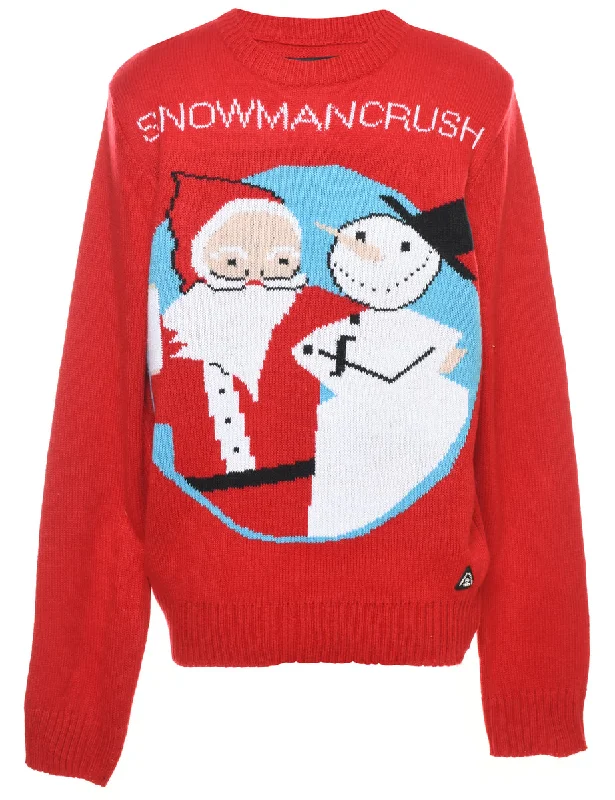 Snowman Christmas Jumper - L Cashmere