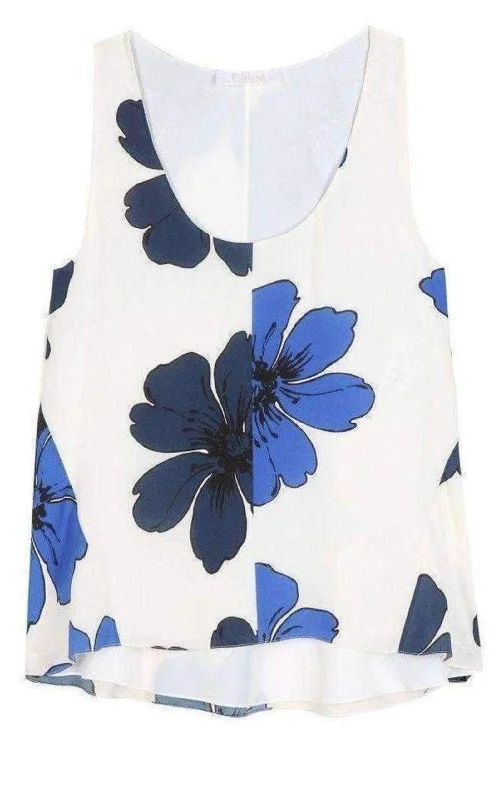 Neon Blue and Navy Silk Top Earthy Women's Hemp - based