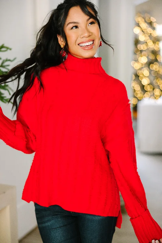 Start The Conversation Red Fringe Sweater Streetwear Style for 