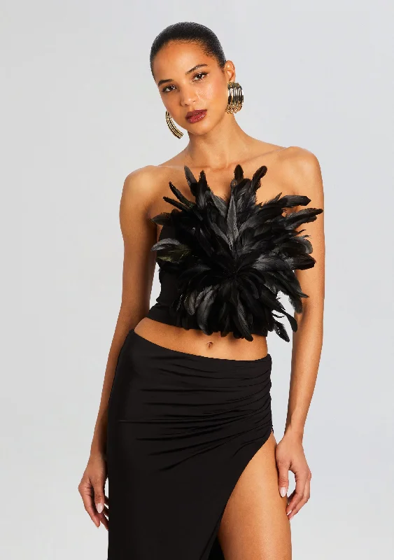 Nicki Feather Top Feminine Women's Style 