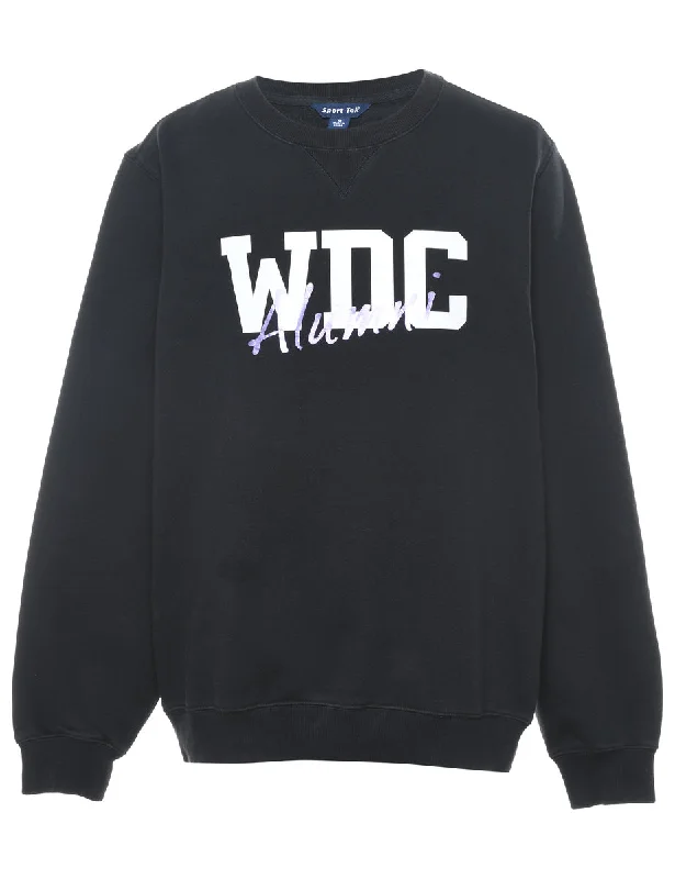 Black WDC Alumni Printed Sweatshirt - L Refined Women's Hand - crafted