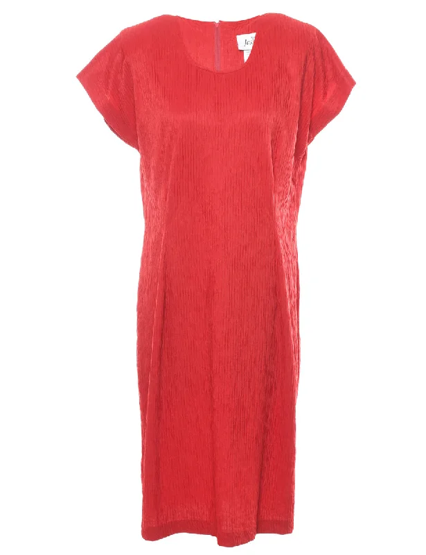 Red Smocked Dress - M Compression