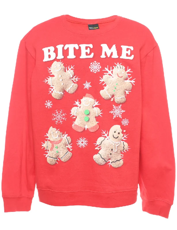 Teddy Bear Print Christmas Sweatshirt - L Stylish Women's Tropical 