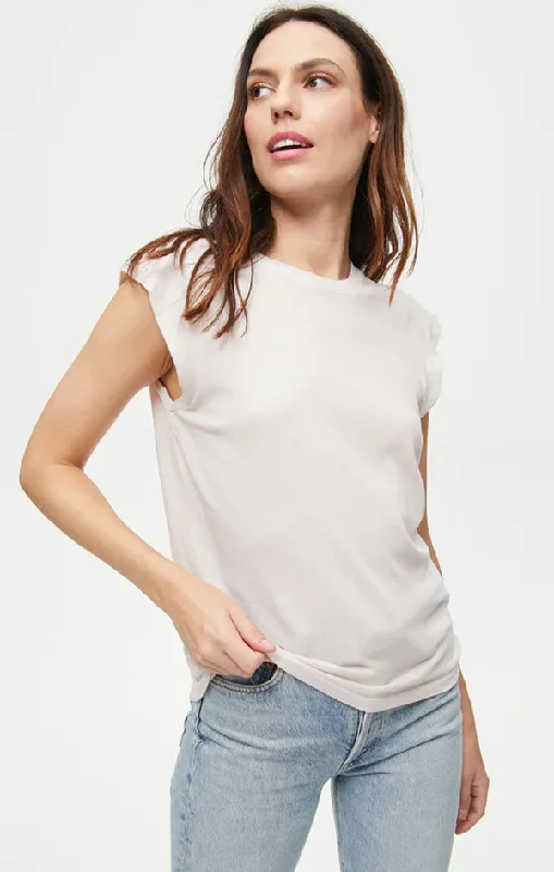 Joey Power Shoulder Tee Casual Women's Loose - fitting