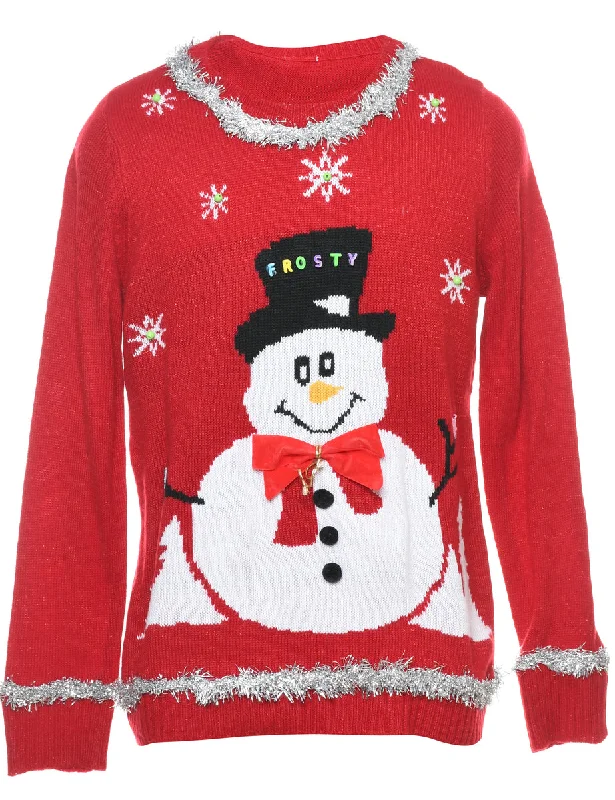 Snowman Christmas Jumper - M Sporty Women's Tennis
