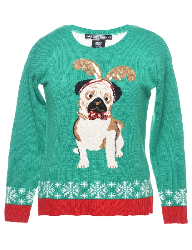 Animal Design Christmas Jumper - M Modern Women's 