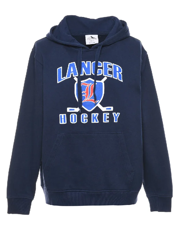 Hockey Hooded Sports Sweatshirt - L Classic Women's Pin - striped