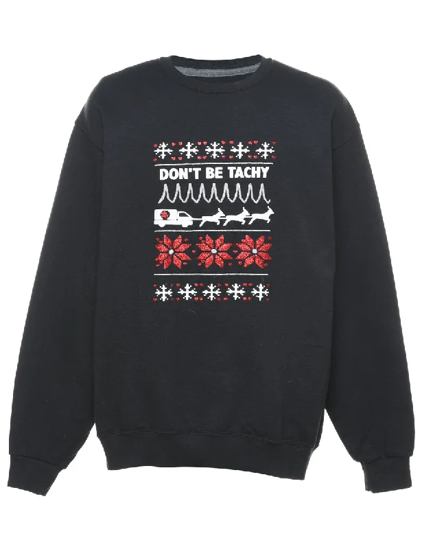 Black Christmas Sweatshirt - L Australian Beach