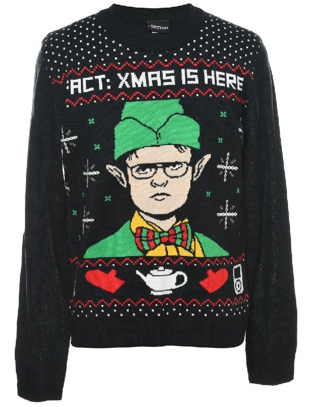 Black Christmas Jumper - S Sustainable Organic