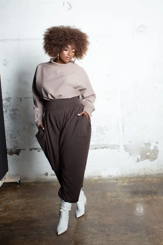 Long Sleeves High Neck Top-Jibri Sustainable Organic