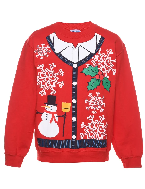 Snowman Christmas Sweatshirt - S Confident Women's Power