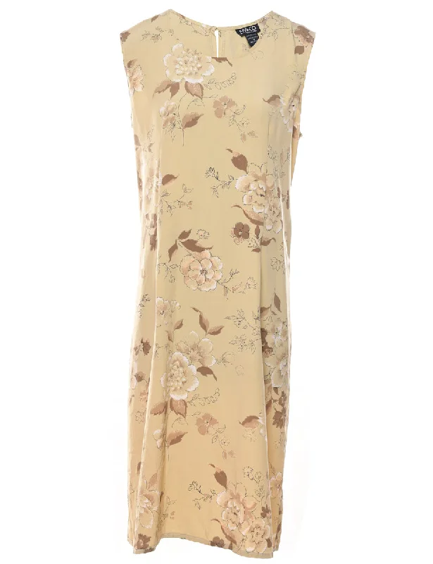 Floral Print Dress - L Relaxed Women's Beachy
