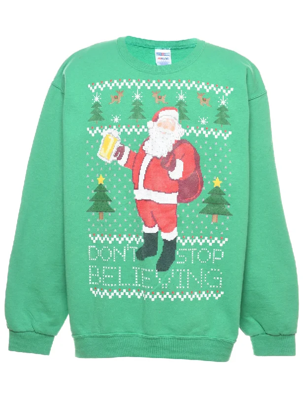 Santa Claus Christmas Sweatshirt - L Dynamic Women's Moto