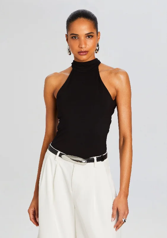 Bamboo Halter Bodysuit Cozy Women's Sherpa - lined