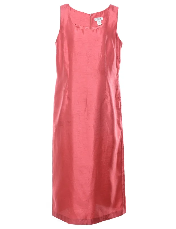 Pink Sleeveless Dress - L Casual Women's Loose - fitting