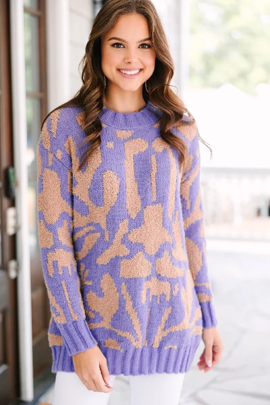 Wild Expectations Purple Abstract Sweater Vacation