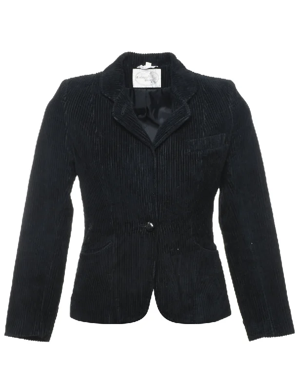 Black Corduroy Blazer - S Hip Women's Retro