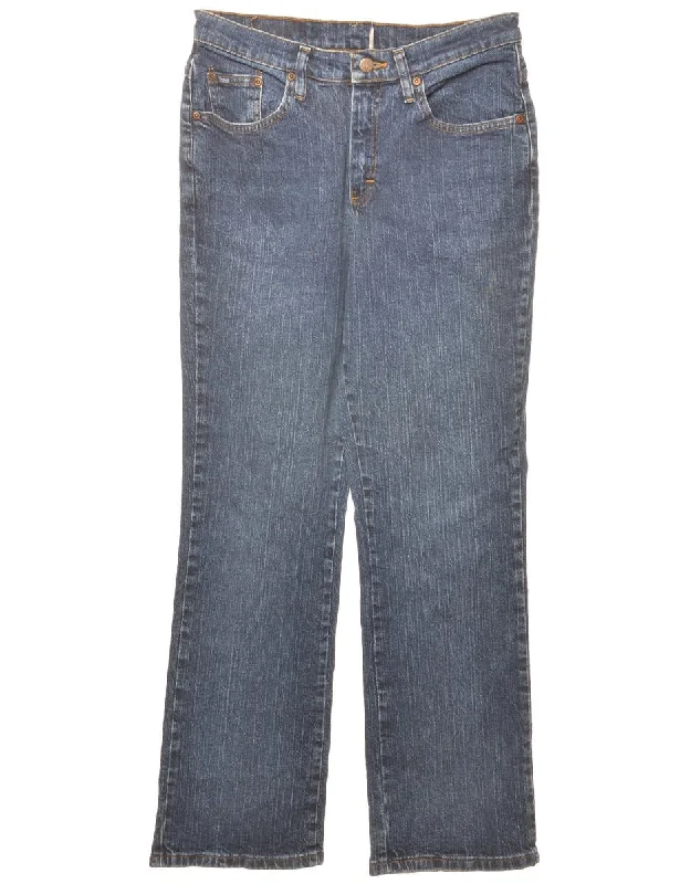 Riders Distressed Indigo Straight-Leg Jeans - W30 L31 Edgy Women's Punk