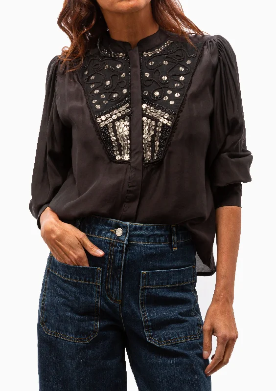 Manzanares Aurora Shirt | Black Dapper Women's 1920S
