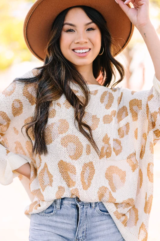 Meet You There Mocha Brown Leopard Sweater Modern Women's 
