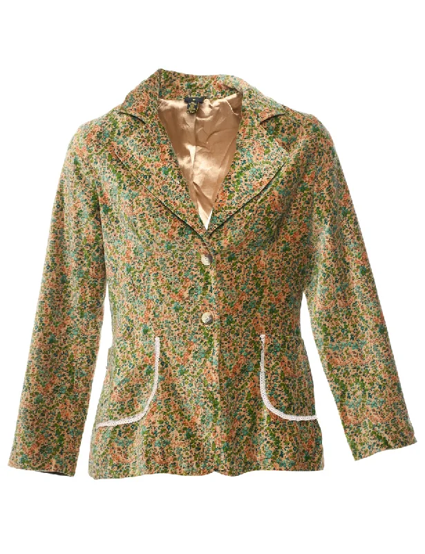 Ditzy Floral Print Blazer - M Streetwear Style for 