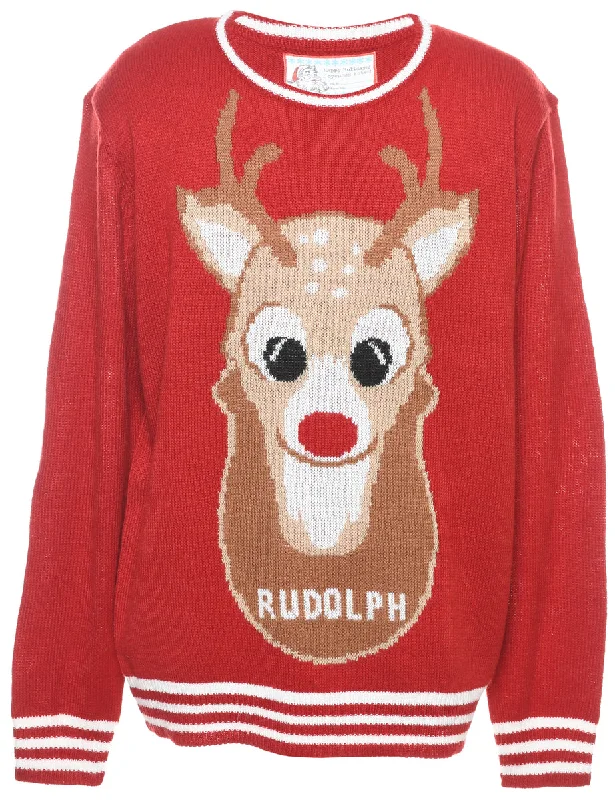 Rudolph Christmas Jumper - XL British Gentlewoman Style
