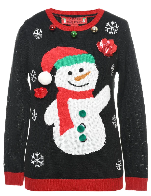 Snowman Christmas Jumper - M Practical Women's Multi - 