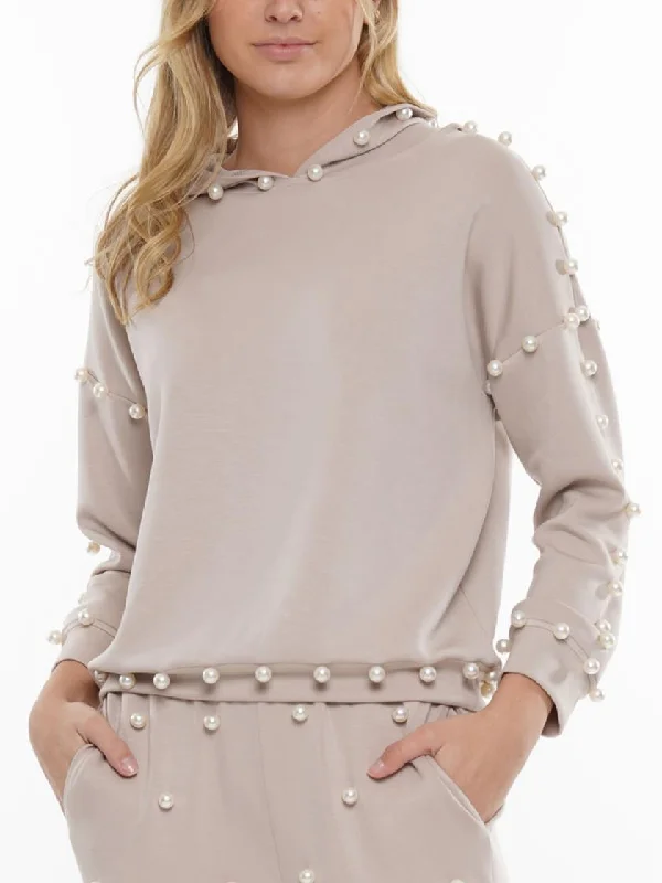 Pearl Embellished Sweatshirt Vintage Women's 1970S 